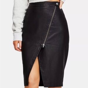 Free People Black Pencil Skirt with Zipper 2 New